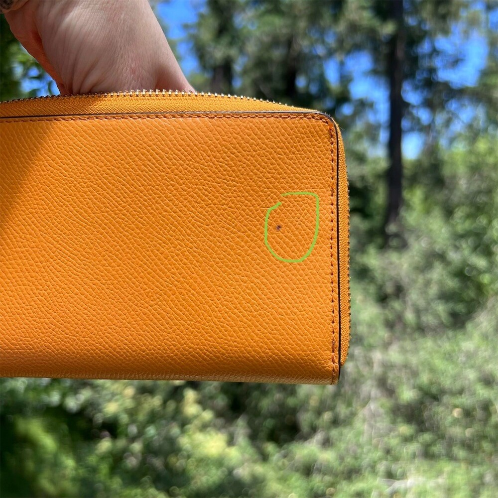 COACH Long Zip-Around Wallet Orange Crossgrain Leather Gold Hardware AUTHENTIC - Picture 10 of 12